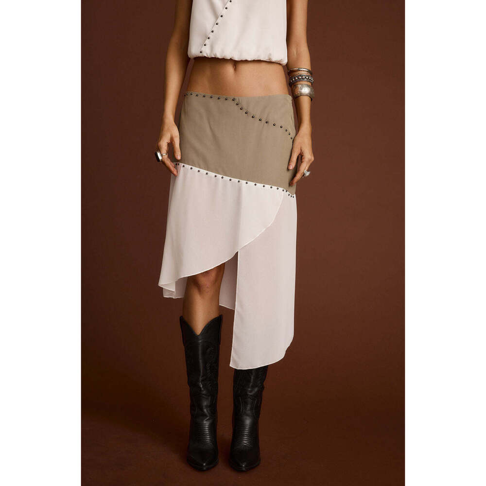 12th Tribe Mesa Muse Studded Midi Skirt Size LL